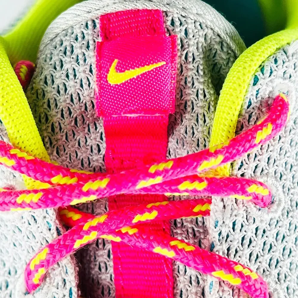 Nike Roshe One Running Sneakers Shoes Grey Yellow Pink Women 8 / Youth 6.5